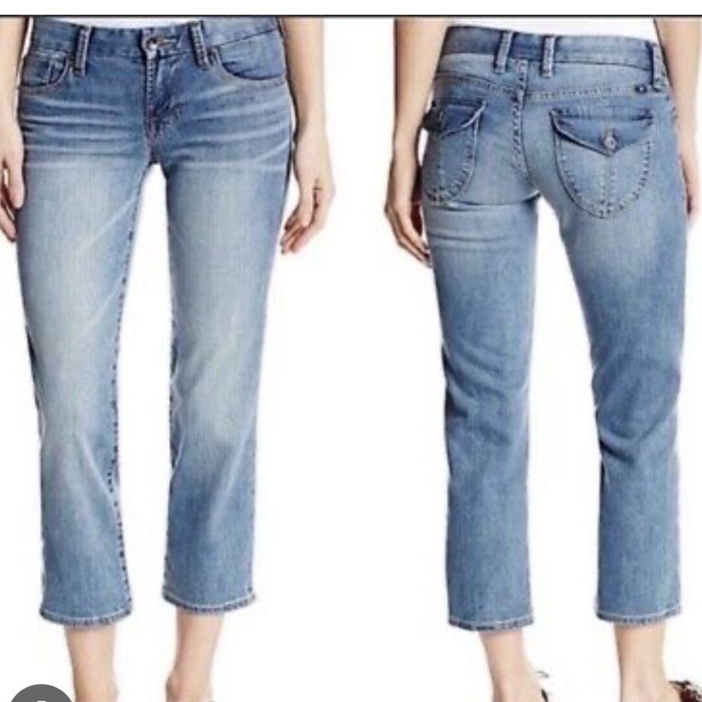Lucky Brand Sweet Jean crop low rise distressed Jean size 8 / 29 Host Pick!